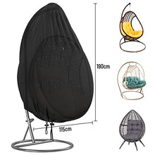 Callni Poltrona sospesa, impermeabile, antivento/resistente alle intemperie, materiale Oxford 600D, resistente agli strappi, copertura per poltrona sospesa, 115 x 190 cm, colore nero
