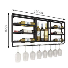 DAGONGREN Cremagliera del Vino a più Strati dell'hotel Nordico Semplice del Salone |Portabottiglie da Parete Nero Cafe Restaurant Wall Decor Cabinet for Vino 9 Portabottiglie