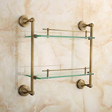 SWNN Bathroom Shelves Scaffale da Bagno in Rame Antico Doppio di Lusso Leggero