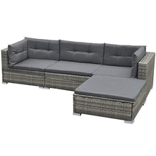 Tidyard- Set Divani da Giardino 12 pz in Polirattan Modulare Grigio, Set di mobili da Giardino