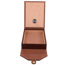 HGY Mini Cuoio Portatile Humidor Cigar Box Legno di Cedro portasigarette Contenitore di immagazzinaggio (Brown)