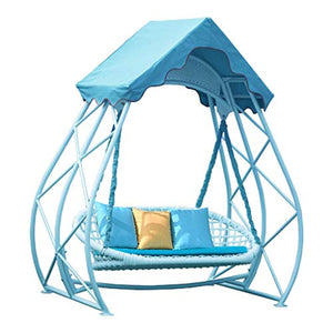 DGHJK Altalene da Portico con Supporto, Princess Swing Bed Mobili da Giardino Altalena da Portico Amache Pigre Daze Panca Altalena Set Perfetto per Patio, Giardino, Veranda e Bordo Piscina