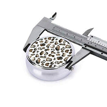 Scatola rotonda per medicina portatile, mini pillole in metallo, dispenser per pillole tascabili, borsa da viaggio, con stampa leopardata