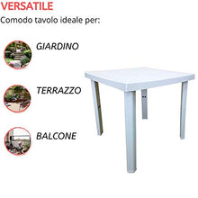 Luxurygarden Tavolo da Esterno in Resina, Quadrato 4 Posti, per Giardino Balcone Terrazza e Bar | 80x80x72h (Bianco)