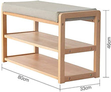 YANG di Legno Solido del Pattino tormenta Cambio di Scarpe Panca Imbottita poggiapiedi Bagagli Petto Guardaroba Dressing Table Sgabello ottomano Carico Massimo 250kg, 80 × 33 × 46 Centimetri