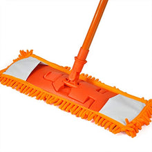 SSAYY Mop Nuovo Minifibre Allungabile Mop Cleaner Sweeper Pavimento in Piastrelle in Laminato di Legno Wet Dry - Orange