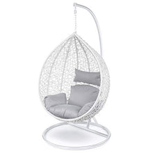 Ferocity Cuscino per sedia sospesa, imbottito, per dondolo in polyrattan/rattan, cestino sospeso, altalena, cuscino per schienale, colore beige [114]