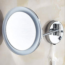 Specchio per Trucco LED Senza Cornice con Specchio Luminoso Specchio Telescopico Pieghevole A Un Lato Specchio Ingranditore da Parete per Bagno