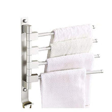 MOCOFO Portasciugamani girevole, Portasciugamani girevole per vasca da bagno Spazio in alluminio Salvaspazio Bagno in acciaio regolabile a mano estraibile 4 barre (4 Bars)