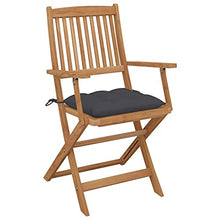 vidaXL Sedie da Giardino Pieghevoli 4 pz con Cuscini Massello Acacia