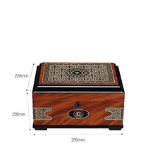 Minmin sigaro umidificato scatola alcolizzata europea retro stampa legno massello di cedro grande capacità 尺寸: 290 * 215 * 150mm accessori del sigaro (Design : A)