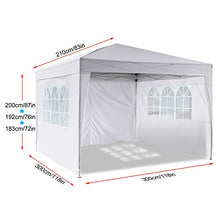 3x3 M Gazebo da Giardino Impermeabile Pieghevole Tendone Giardino con 3 Laterali - Antipioggia - Resistente ai Raggi UV (Bianco)