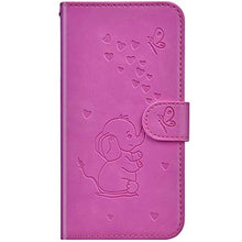 Robinsoni Custodia Compatibile con Samsung Galaxy A90 Case Portafoglio Cover Dumbo Stampato Libro Pelle PU Antiurto Case Wallet Taccuino Cover Libretto Cartone Animato Case Folio Flip Cover Rosa Rossa