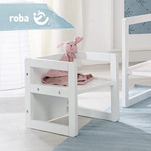 Roba Sgabello per Bambini in Stile Country, Utilizzabile, Girandolo, su Varie Posizioni e Quindi a 3 Diverse Altezze di Seduta, Legno Laccato Bianco
