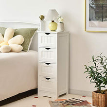 COSTWAY Cassettiera di Legno con Vari Cassetti, Cassettiera Verticale da Terra, Comò Moderno e Resistente, Mobiletto Autoportante per Salone Camera da Letto Bagno Ufficio (4 Cassetti, bianco)