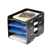 Schedario Classificatore Verticale Schedario, Classificatore Da Tavolo In Legno, 4 Strati Di Articoli Per Ufficio Creativi, Cartella Della Scatola Di Immagazzinaggio Di Libri A Più Strati, Per Uso Uff