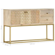 Tidyard Credenza Rustica in Legno Massello di Mango con Cassetti e 120x30x75 cm,Credenza Consolle,Consolle TV in Legno,Mobile Porta TV Industriale in Legno Massello con Cassetti