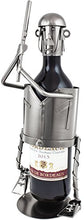 BRUBAKER bottiglia di vino del giocatore di baseball bottiglia supporto Oggetto Decorativo Metallo con biglietto d' auguri per vino regalo