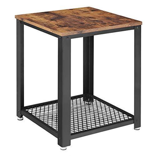 VASAGLE Tavolino da caffÈ Comodino per Divano Gambe in Metallo Stile di Vintage e Vissuto per Soggiorno Camera da Letto Cucina LET41X - Arredi Casa