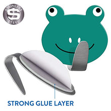 Tatkraft FROGS - Ganci Appendiabiti da Parete Adesivi in Acciaio Inox per Cucina e Bagno - Portasciugamani per Bambini Divertente - Senza Perforazione di Qualsiasi Superficie - Set di 2 Pezzi