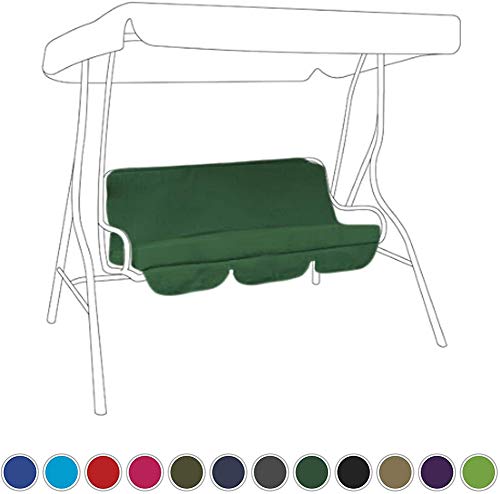 DYHQQ Cuscino per Panca a baldacchino da Giardino, mobili da Giardino, Amaca, Sedile Resistente all'Acqua, Morbido e Confortevole,Verde