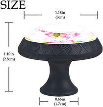 Margherite rosa fiori romantici Pomelli per Porta Set di 4 Pomelli per Mobili Manopole per Cassetti Cucina Armadio Vetro