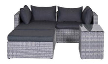 XONE Set Giardino Malindi 2 posti | Salotto Lounge 2 poltrone ad Angolo + 2 poggiapiedi + 1 Comodino | Mobili da Esterno arredo MODULABILE
