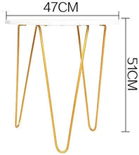 TONG HXF- Piccolo tavolino tavolino Rotondo d'oro Creative Gambe del Tavolo Bianco 47 * 51 Centimetri Durevole