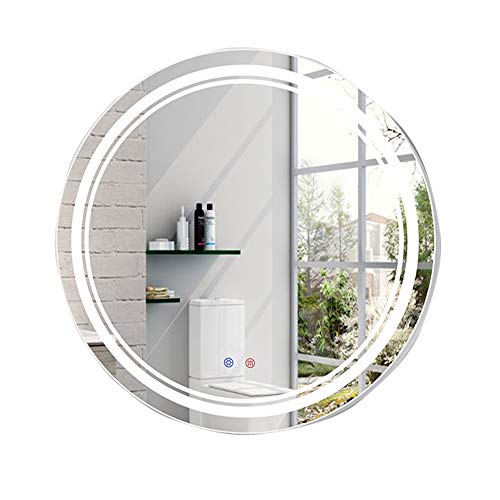 Specchio luminoso a LED, specchio luminoso intelligente, specchio rotondo, specchio da bagno, specchio da bagno a parete, specchio intelligente con specchio antiappannamento lampada, 60 * 60 cm