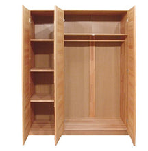 moebelstore24 Armadio a 3 ante in legno di faggio massiccio oliato