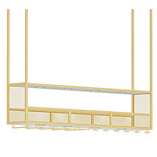 Portabottiglie in ferro battuto per vino, portabottiglie da appendere con mensola, appendiabiti da bar, facile da installare/d'oro / 120 * 30 * 80cm