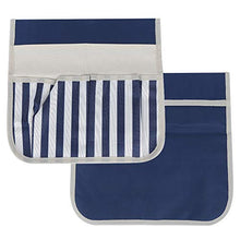 YCSD 2PCS Sgabello da Giardino per Sgabello da Giardino Borsa da Appendere Borsa da Sospensione Durevole in Tessuto Oxford （Striscia Bianca Blu）
