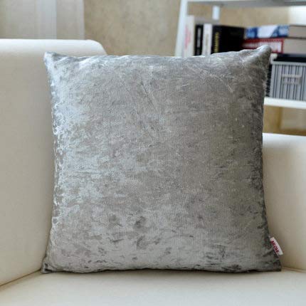 XMZFQ Cuscino Morbido in Velluto, Cuscino Decorativo Moderno Quadrato in Tinta Unita per Divano Letto per Divano Auto, (Contiene Anima del Cuscino) 45x45 cm,Grigio