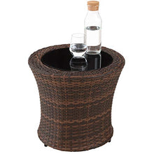 TecTake 800690 Set di Mobili da Giardino o Balkone Poli Rattan e Alluminio, Riponibile in Ovale Formato Salvaspazio, 2 Sedie + 1 Tavolo + 1 Vaso, con Cuscini - Colori Diversi (Marrone | No. 403140)