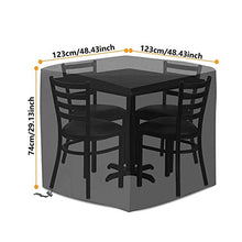 Guanici Copertura per Mobili da Giardino Telo copritavolo da esterno Impermeabile Rettangolare Fodera per mobili con coulisse per mobili da giardino tavoli da giardino set di sedute(123 x 123 x 74 cm)
