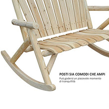 miozzi Panchina Dondolo da Giardino 2 Posti in Legno 96x112.5x100 cm