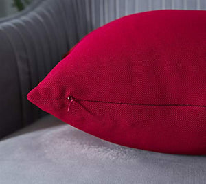 FARFALLAROSSA Copricuscini Fodere per Cuscini Quadrate, Impermeabile e Antimacchia, Decorazione per Divano Casa, 55x55 cm Rosso Pacco da 2