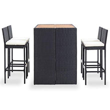 Goliraya Set da Bar da Giardino 5/7/9 pz in Legno Massello d'Acacia e Polyrattan Grigio,Set Tavolo e Sedie da Bar Alti da Giardino in Rattan,Set Tavolo e 6/8 Sedie da Bar in Rattan per Esterno