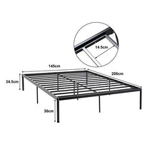 WGYDREAM Letto Letto Singolo Letto in Metallo Nero Grande Base per Rete con Spazio di Archiviazione per Adulti, Bambini, Adolescenti, 200x140 Cm