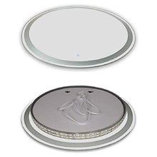 Specchio Rotondo retroilluminato a LED con Luce, Specchio cosmetico/da Barba a Parete, Bagno/Soggiorno/Hotel