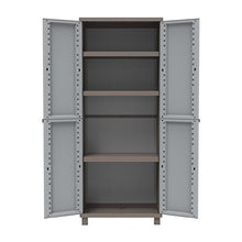 Terry, Jrattan 268, Armadio da Esterno Interno a 2 Ante Effetto Rattan, 3 Ripiani regolabili. Materiale: Plastica, Dimensioni: 68x37,5x170 cm