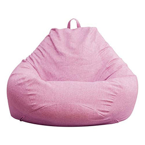 Jodimitty Pouf Copripoltrona a Sacco Copridivano per Divano Pigro Fodera Per Poltrona A Sacco Per Divano Bean Bag Cover Copri Lazy Bag per Adulti e Bambini Senza Sacco(Pink，90x110cm)