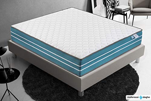 Materassiedoghe - Materasso Singolo Memory Foam con 4 cm di Memory - Ortopedico - 9 Zone differenziate - Ortopedico - Ergonomico - Antibatterico - 100% Made in Italy (80x190)