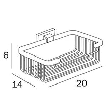 INDA - Accessori Bagno, Serie Lea, Cestino Portaoggetti Alto da Doccia in Ottone Cromato, Dimensioni 20 x 14 x 6 cm