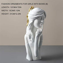 DNAMAZ Creative Light Luxury Resin Butterfly Girl Sculpture Ornaments Home Soggiorno del Vino Armadio del Vino Artigianato Girl Regalo di Compleanno (Color : Girl White)