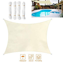 Mioke Tenda da Vela Parasole Ombreggiante Rettangolare 2 x 3m Impermeabile per Terrazza Campeggio Giardino Esterno (Beige)