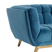 ixia.es Divano in Velluto Azzurro con Piede Oro