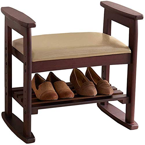 YANG 2 Livello Modifica del Pattino Bench Rack Shoe Imbottito Poggiapiedi Sedile Cucina in Legno Pouf ottomano Carico 200kg (Size : L53XW33XH51CM)
