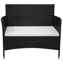 vidaXL Panchina in Polirattan Nera 106x60x84 cm Panca da Esterni Giardino