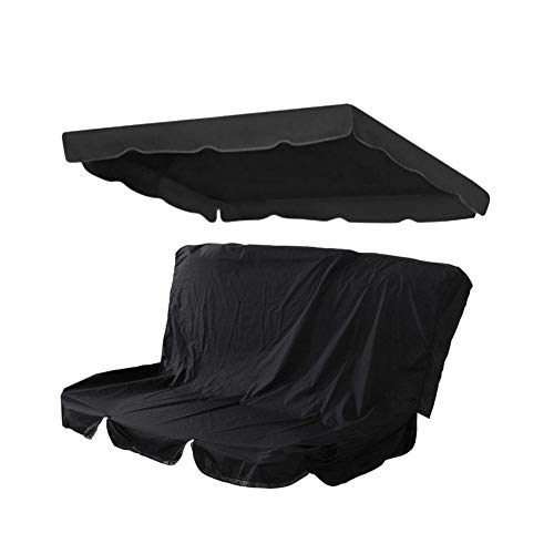 Chinejaper - Tettuccio di ricambio universale + copertura per dondolo da giardino, impermeabile 195 x 125 x 15 cm.